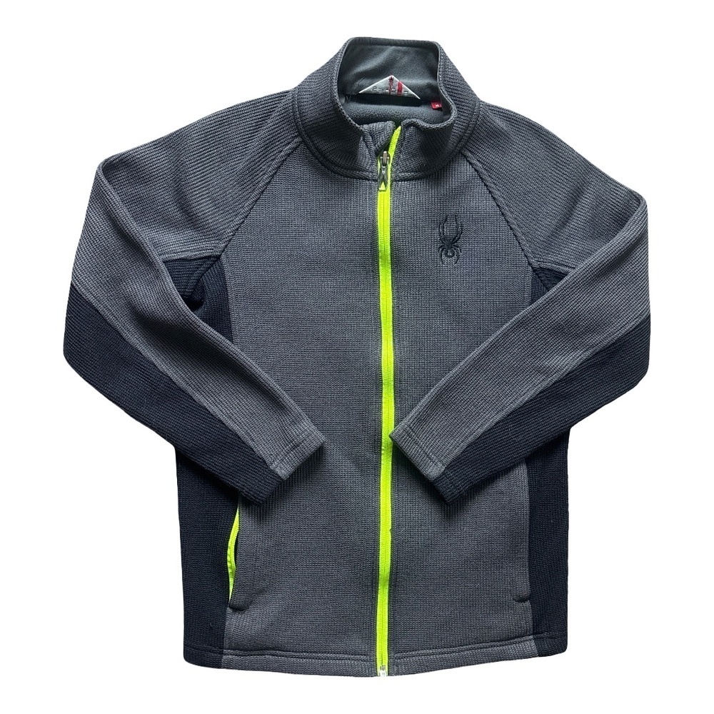 Boys Spyder Full Zip Jacket- Gray - M 8/10